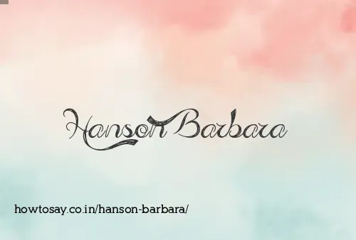 Hanson Barbara