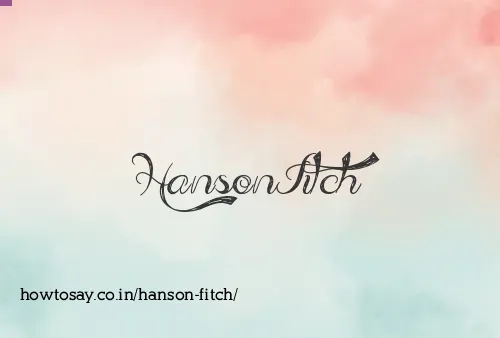 Hanson Fitch