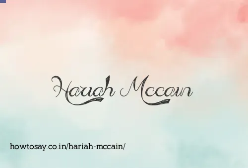 Hariah Mccain