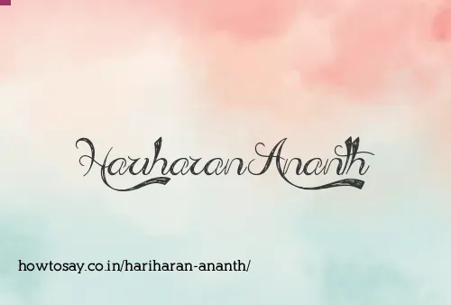 Hariharan Ananth