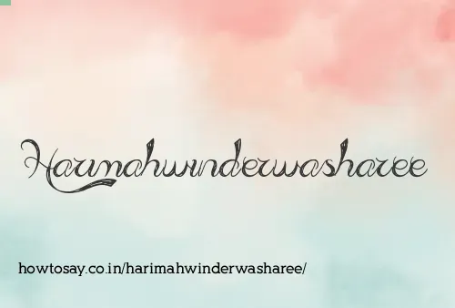 Harimahwinderwasharee