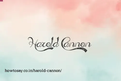 Harold Cannon
