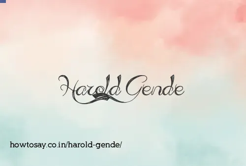 Harold Gende