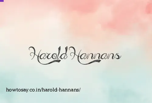 Harold Hannans