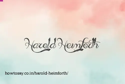 Harold Heimforth