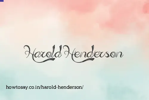 Harold Henderson