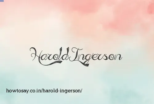 Harold Ingerson