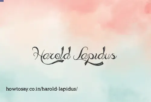 Harold Lapidus