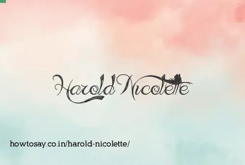 Harold Nicolette