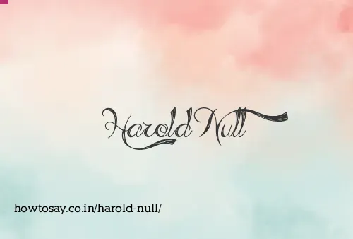 Harold Null
