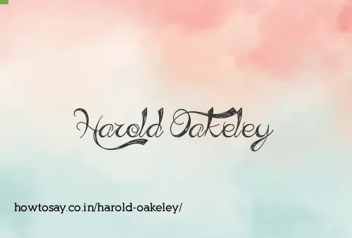 Harold Oakeley