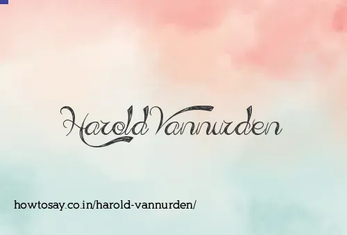 Harold Vannurden