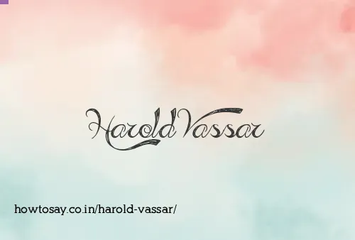 Harold Vassar