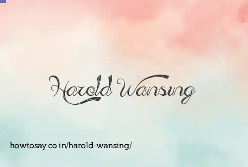 Harold Wansing
