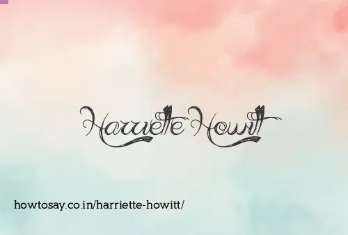 Harriette Howitt