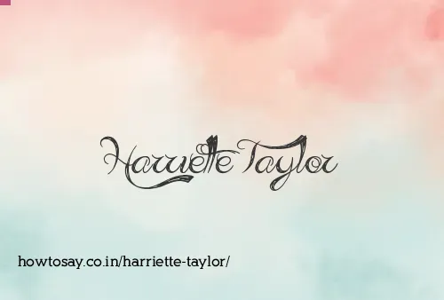 Harriette Taylor