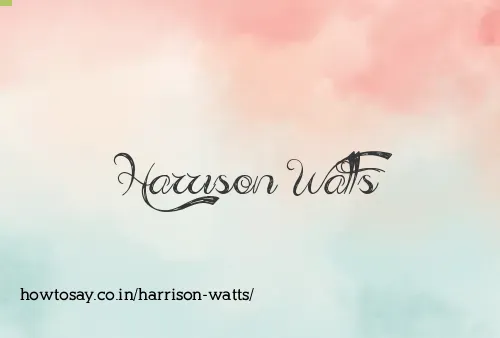Harrison Watts