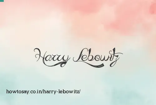 Harry Lebowitz