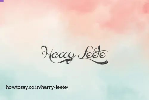 Harry Leete