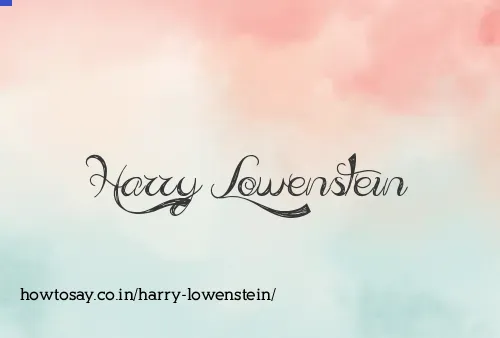 Harry Lowenstein
