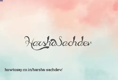 Harsha Sachdev