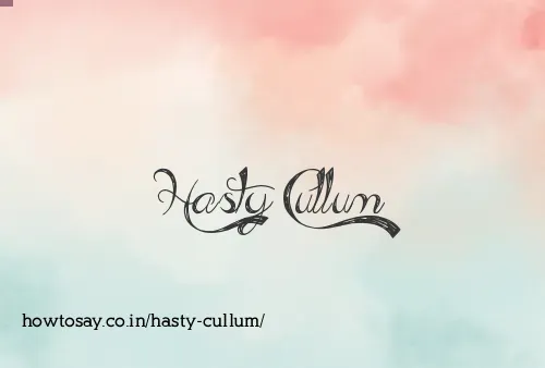 Hasty Cullum