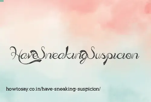 Have Sneaking Suspicion