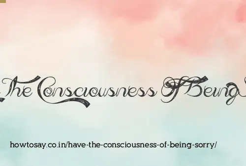 Have The Consciousness Of Being Sorry