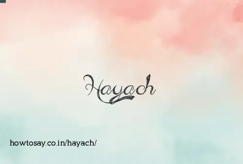 Hayach