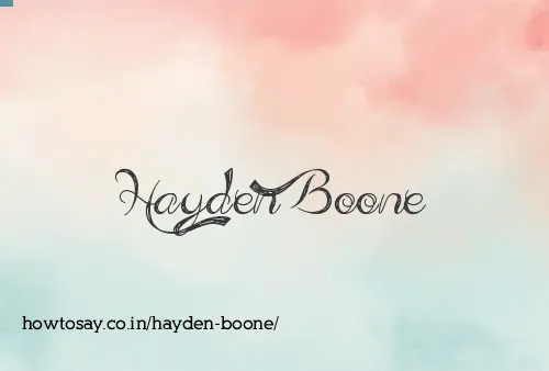 Hayden Boone