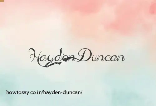 Hayden Duncan