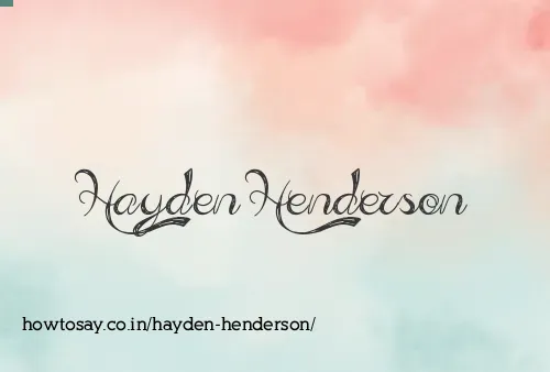 Hayden Henderson