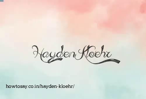 Hayden Kloehr