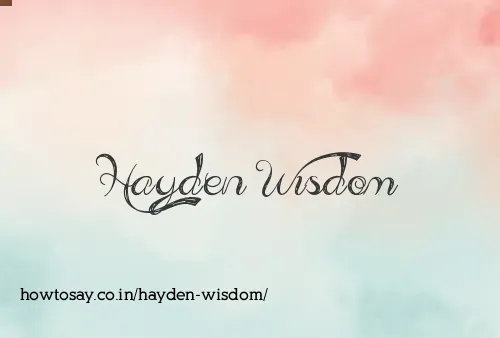 Hayden Wisdom