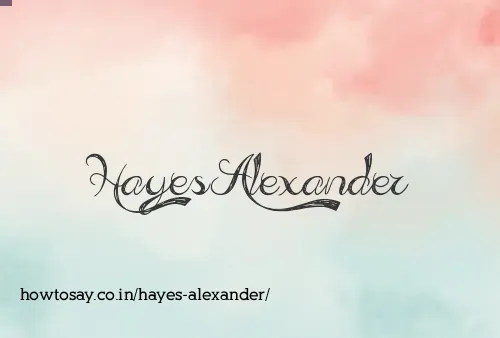 Hayes Alexander