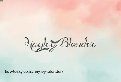 Hayley Blonder