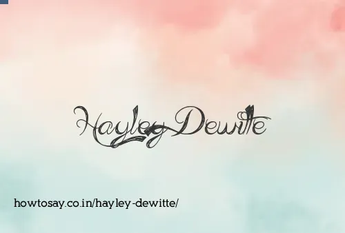 Hayley Dewitte