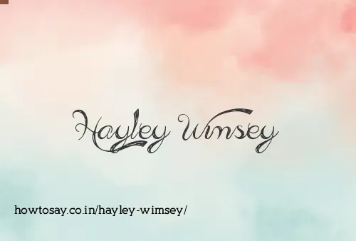 Hayley Wimsey