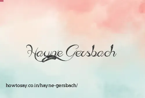 Hayne Gersbach