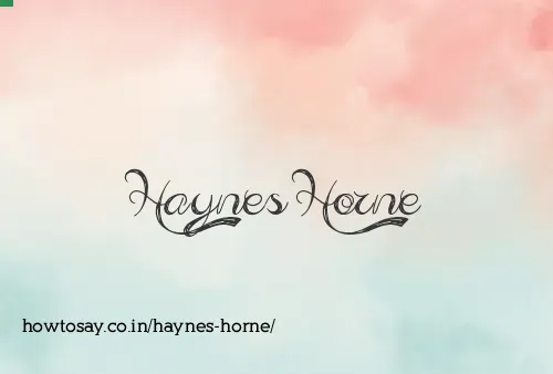 Haynes Horne