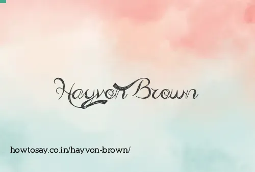Hayvon Brown