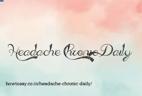 Headache Chronic Daily