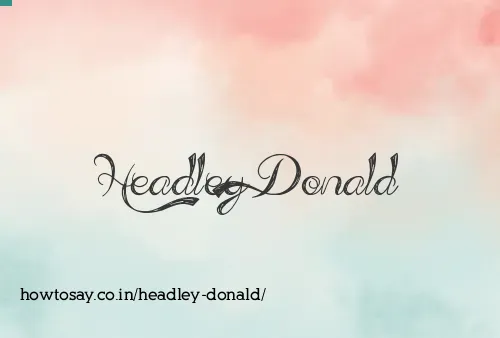 Headley Donald