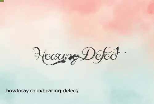 Hearing Defect