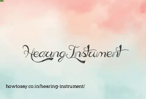 Hearing Instrument