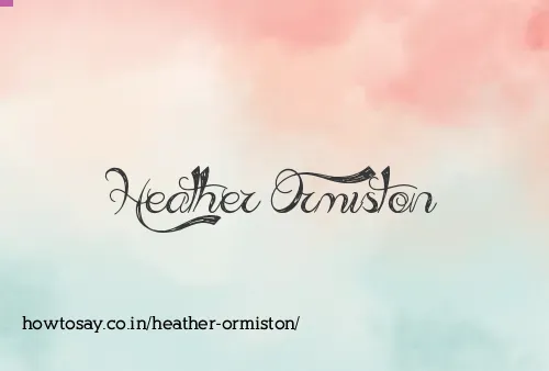 Heather Ormiston