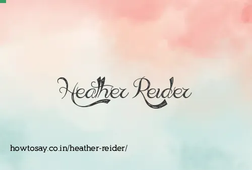 Heather Reider
