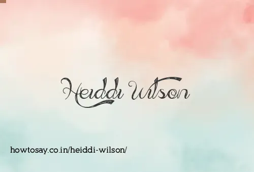 Heiddi Wilson