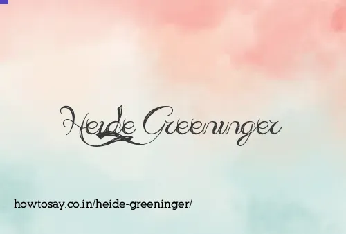 Heide Greeninger