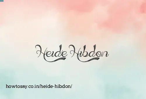 Heide Hibdon